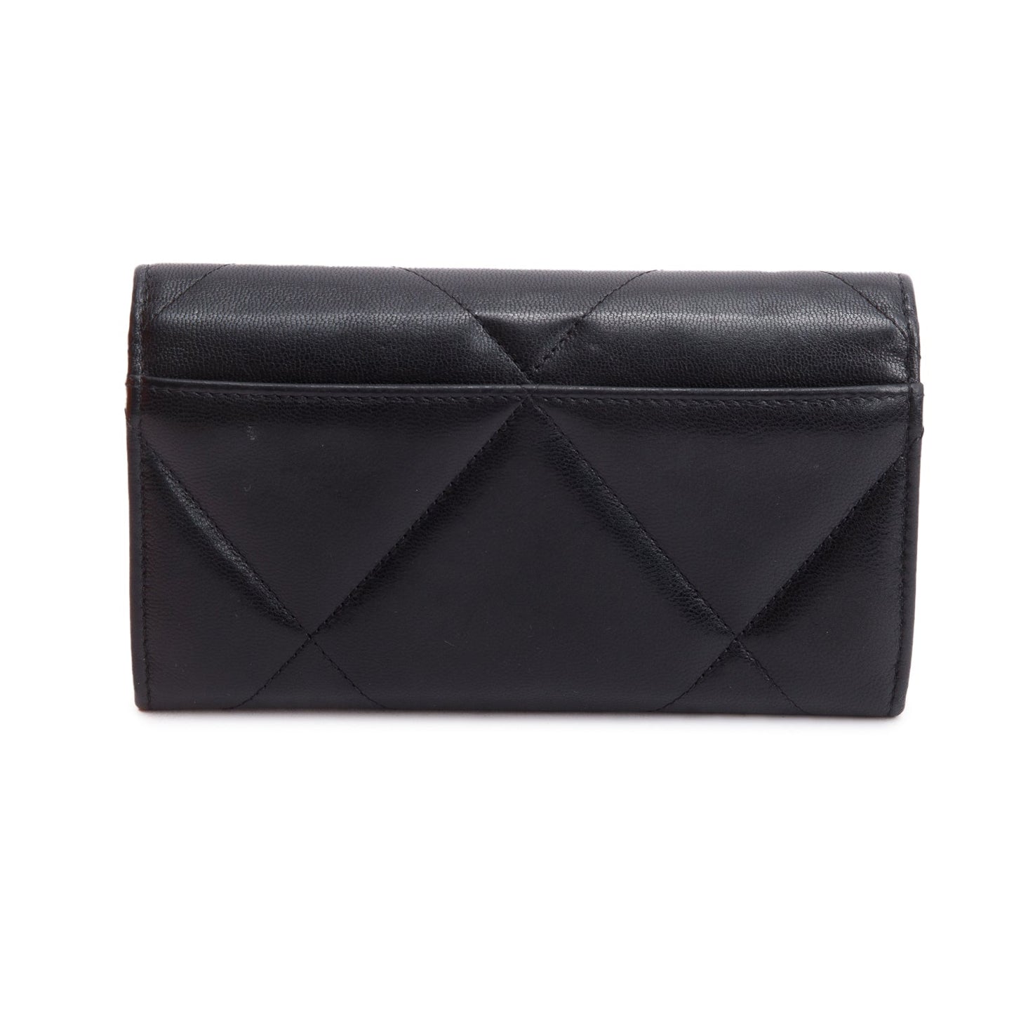 Chanel Black Leather 19 Flap Wallet