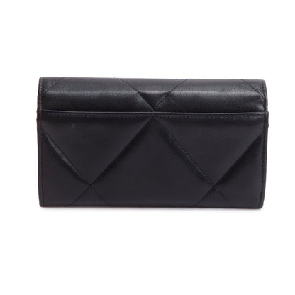 Chanel Black Leather 19 Flap Wallet