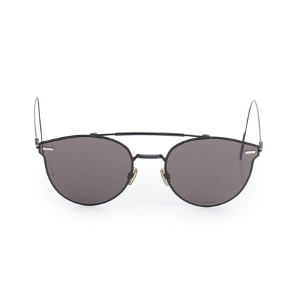Christian Dior Black Coated Metal DiorPressure Round Sunglasses