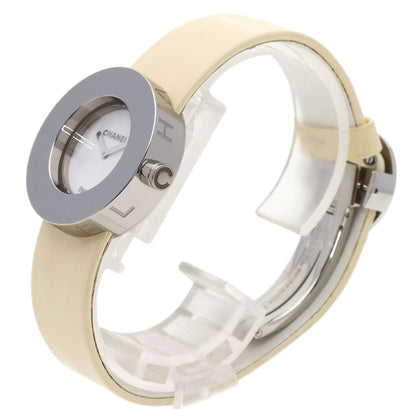 CHANEL Watches Quartz H0580 Stainless Steel, Leather Silver La Ronde white dial Women