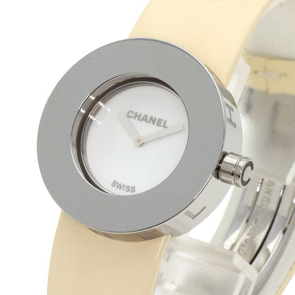 CHANEL Watches Quartz H0580 Stainless Steel, Leather Silver La Ronde white dial Women