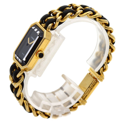 CHANEL Watches Quartz H0001 Gold Plated, Leather xGP gold Premiere black dial Women