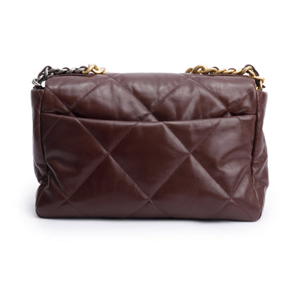 Chanel Burgundy 2020 Lambskin Leather Large 19 Flap Bag