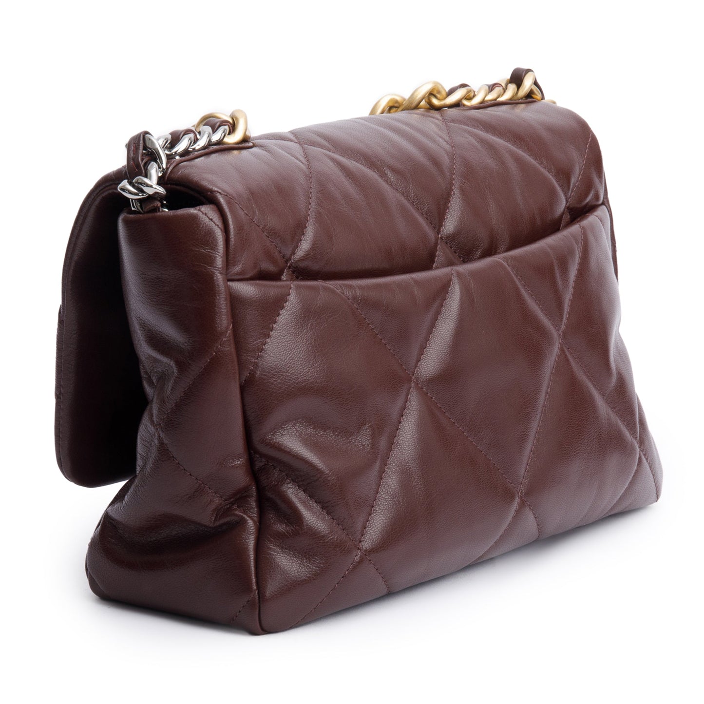 Chanel Burgundy 2020 Lambskin Leather Large 19 Flap Bag