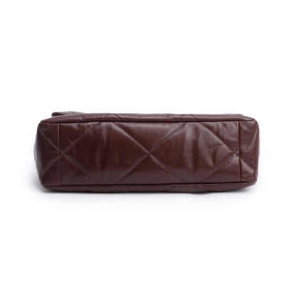 Chanel Burgundy 2020 Lambskin Leather Large 19 Flap Bag
