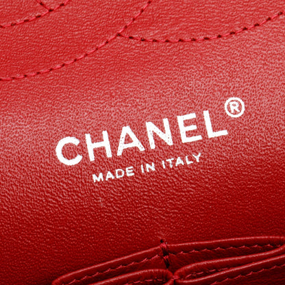 Chanel Red Quilted Patent Leather Classic Jumbo Double Flap Bag