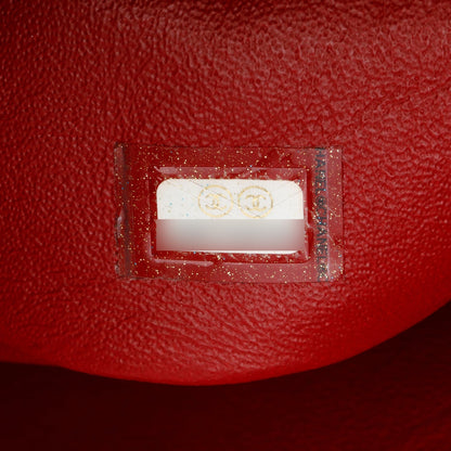 Chanel Red Quilted Patent Leather Classic Jumbo Double Flap Bag
