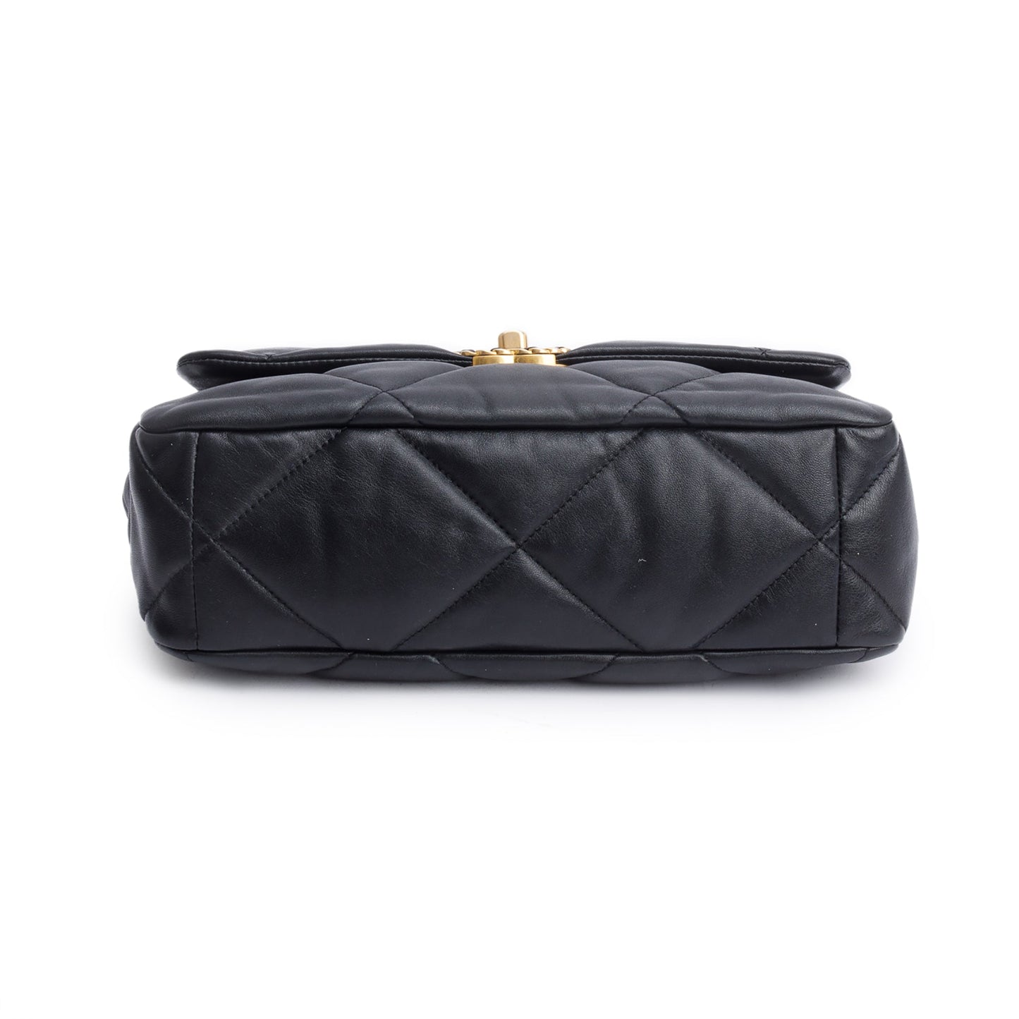 Chanel Black Lambskin Leather Large 19 Flap Bag