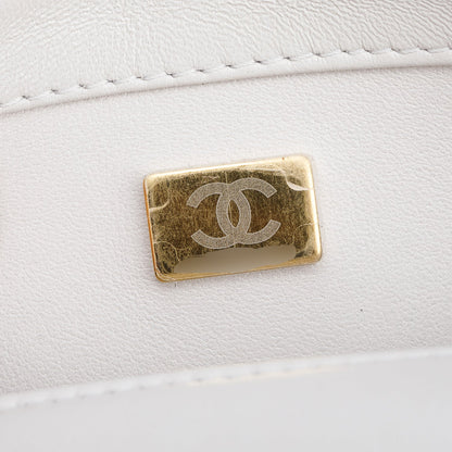 Chanel 2025 Grey Quilted Lambskin Leather Sweetheart Square Mini Flap Bag