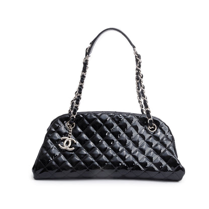 Chanel Black Quilted Leather Just Mademoiselle Medium Bowler Bag