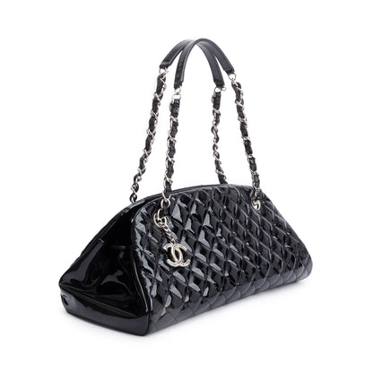 Chanel Black Quilted Leather Just Mademoiselle Medium Bowler Bag