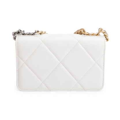 Chanel 2020 White Lambskin Leather 19 Wallet On Chain
