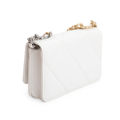 Chanel 2020 White Lambskin Leather 19 Wallet On Chain