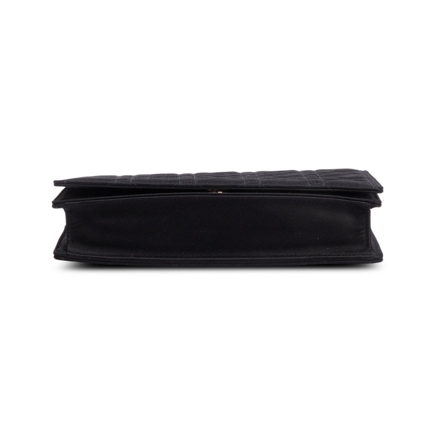 Christian Dior Black Cannage Satin Lady Dior Chain Pouch