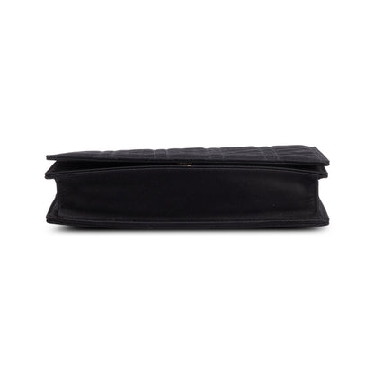 Christian Dior Black Cannage Satin Lady Dior Chain Pouch