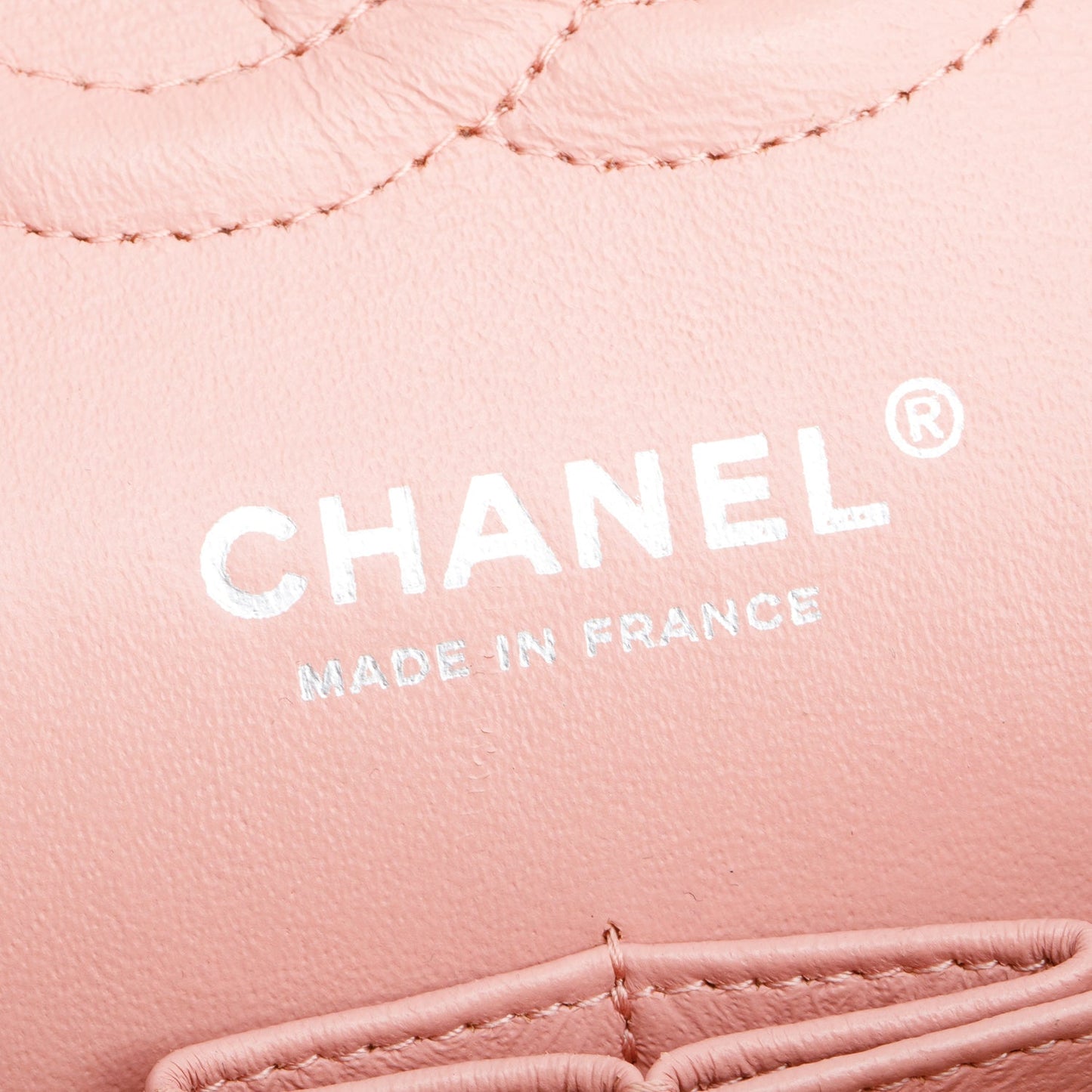 Chanel Peach Quilted Patent Leather Classic Medium Double Flap Bag