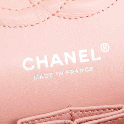 Chanel Peach Quilted Patent Leather Classic Medium Double Flap Bag