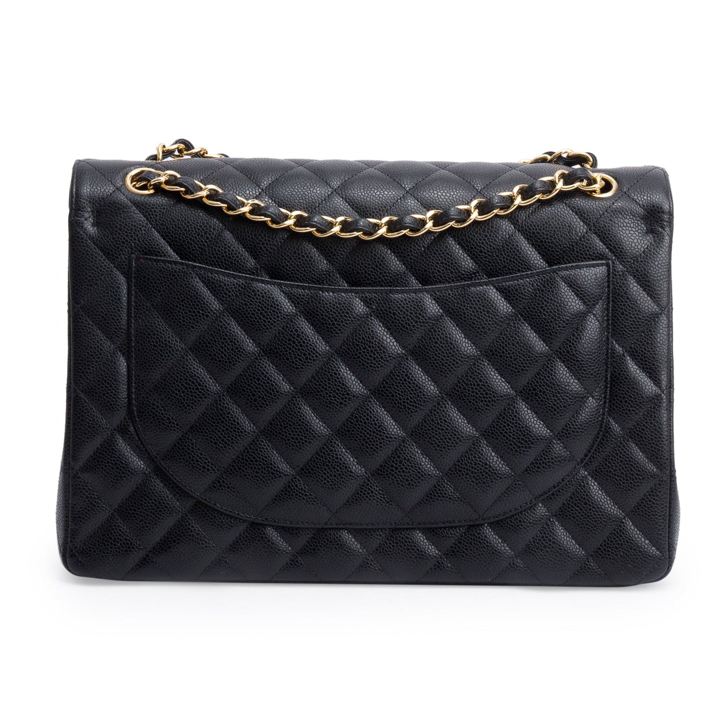 Chanel Black Quilted Caviar Leather Classic Maxi Double Flap Bag