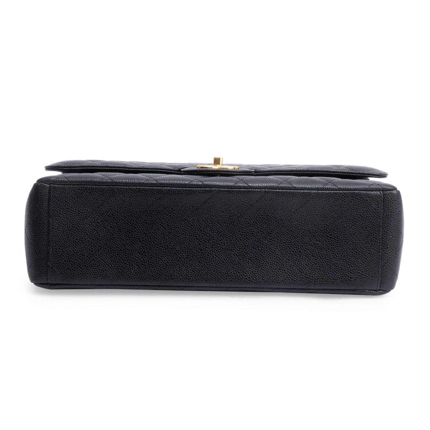Chanel Black Quilted Caviar Leather Classic Maxi Double Flap Bag