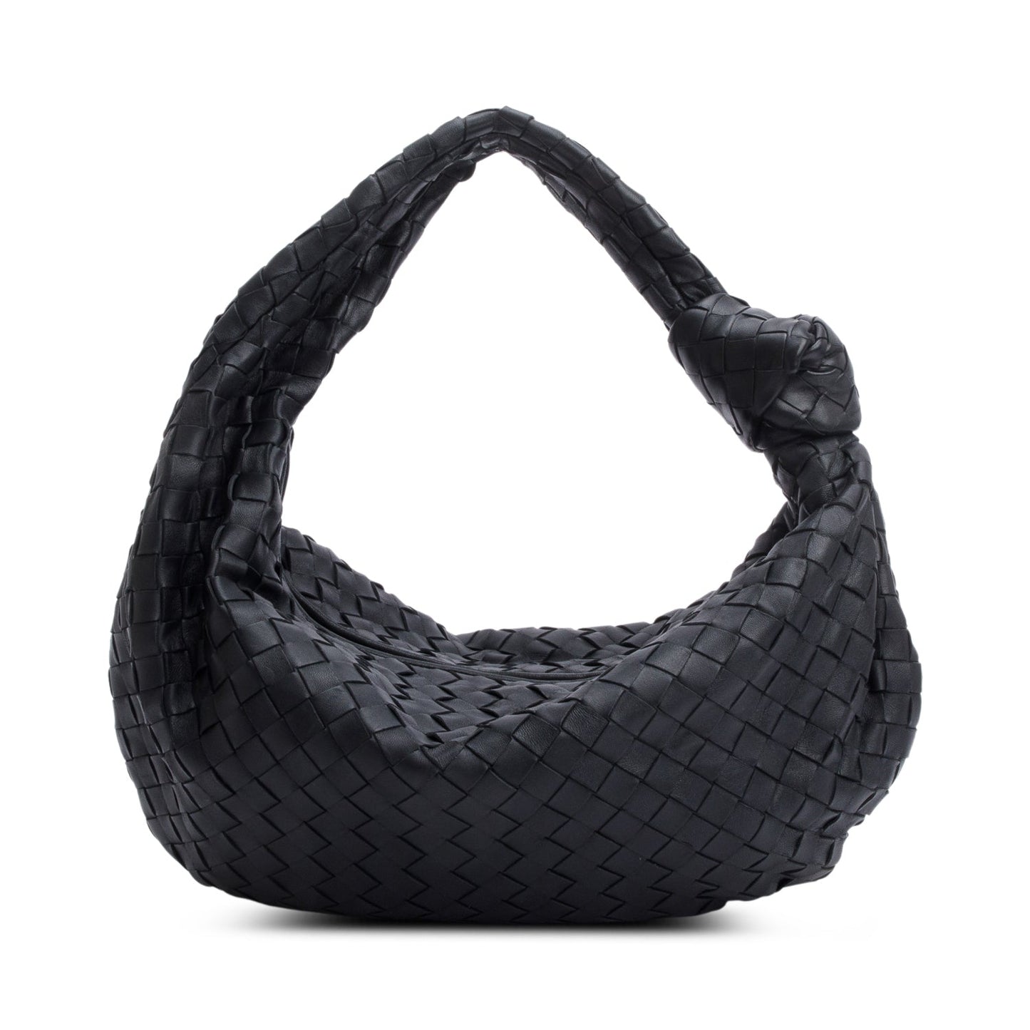 Bottega Veneta 2023 Black Intrecciato Leather Small Jodie Bag