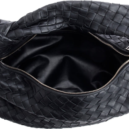 Bottega Veneta 2023 Black Intrecciato Leather Small Jodie Bag