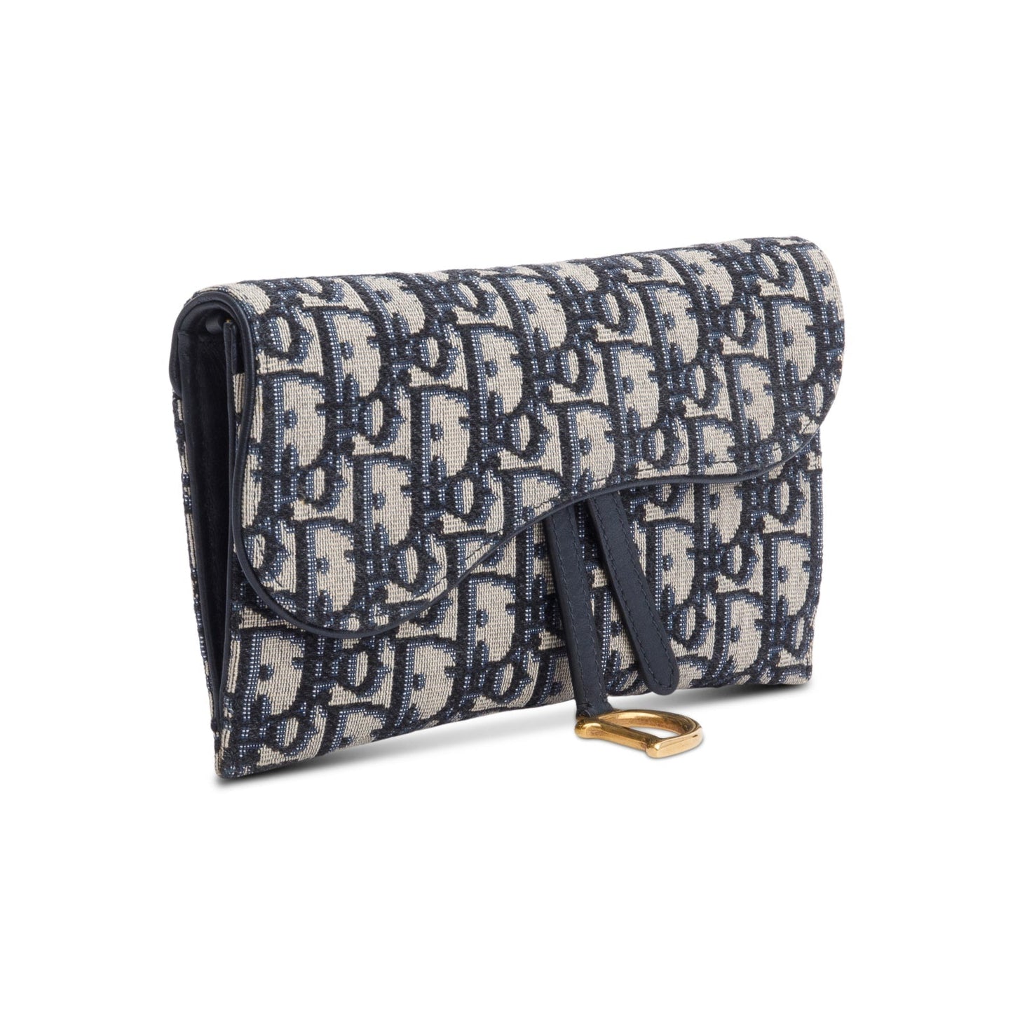 Christian Dior Oblique Jacquard Saddle Pouch with Chain