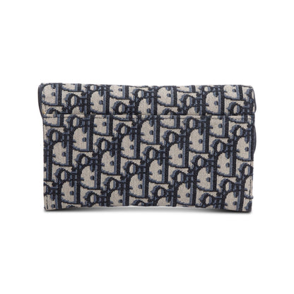 Christian Dior Oblique Jacquard Saddle Pouch with Chain