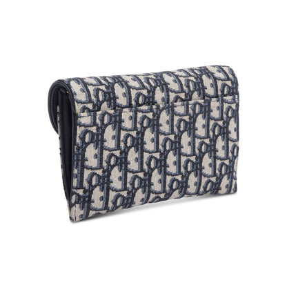 Christian Dior Oblique Jacquard Saddle Pouch with Chain