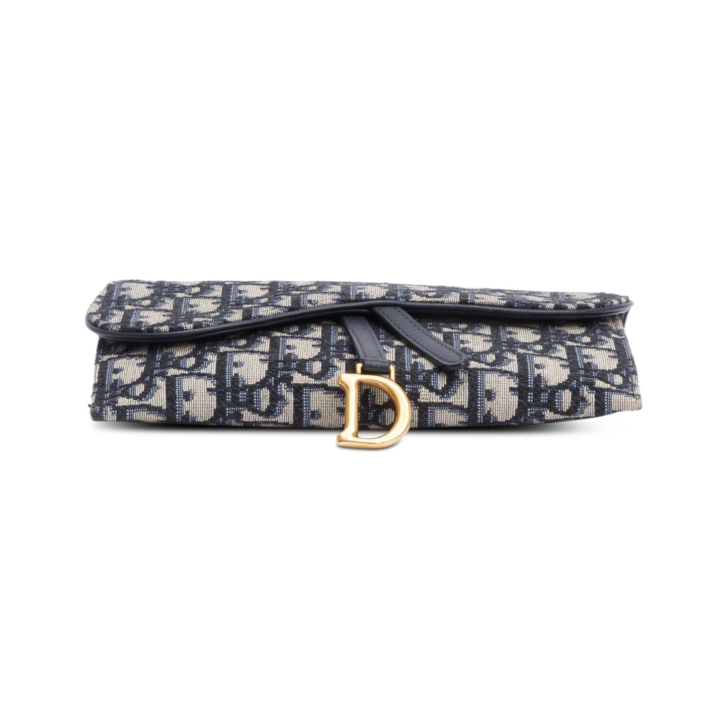 Christian Dior Oblique Jacquard Saddle Pouch with Chain