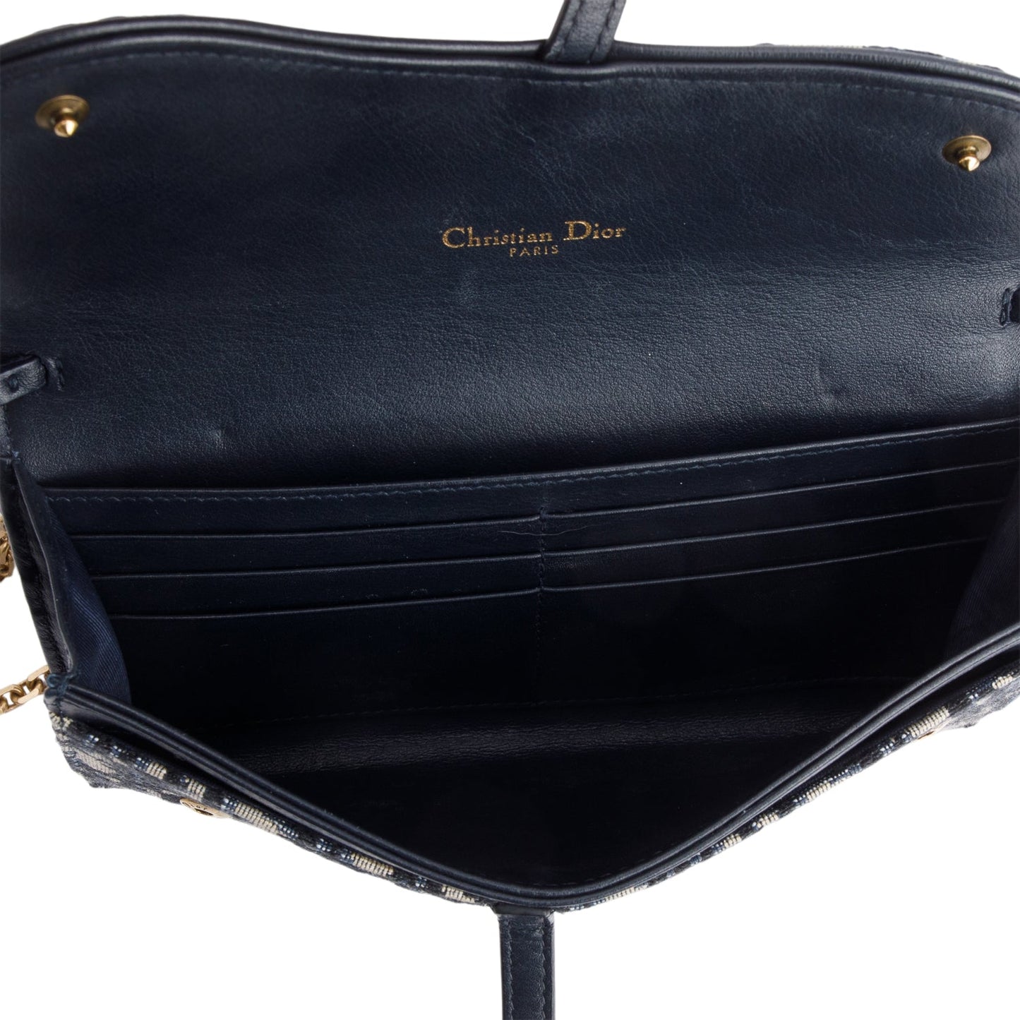 Christian Dior Oblique Jacquard Saddle Pouch with Chain