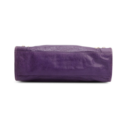Balenciaga Purple Agneau Leather Le City Medium Bag
