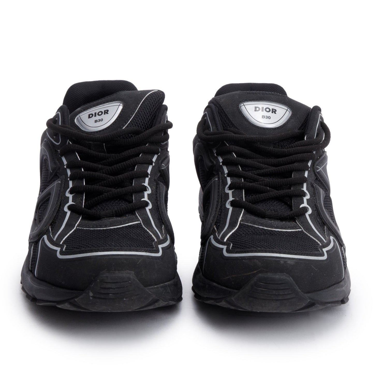 Christian Dior Black/Grey Mesh Technical Fabric B30 Sneakers, Size 413