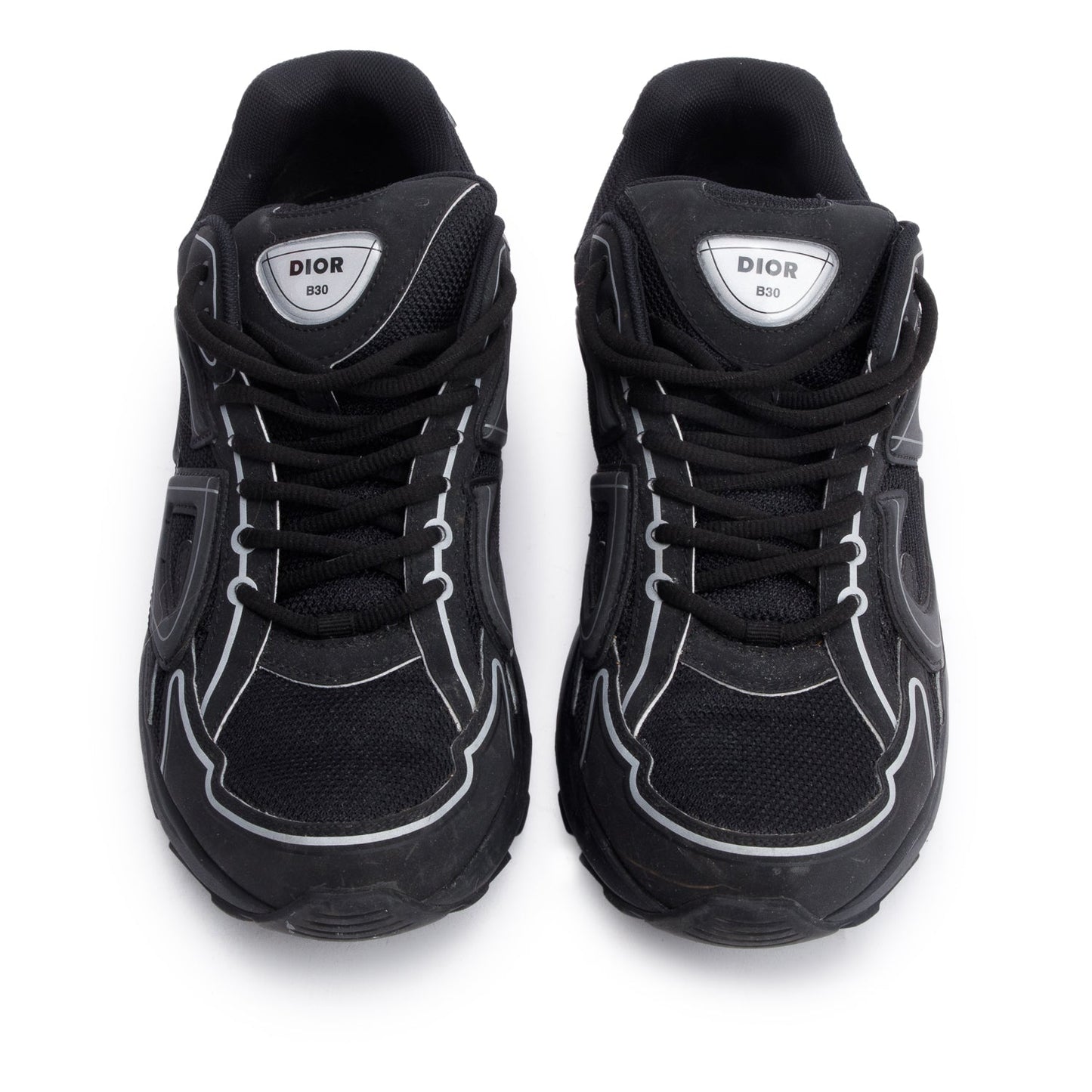 Christian Dior Black/Grey Mesh Technical Fabric B30 Sneakers, Size 413