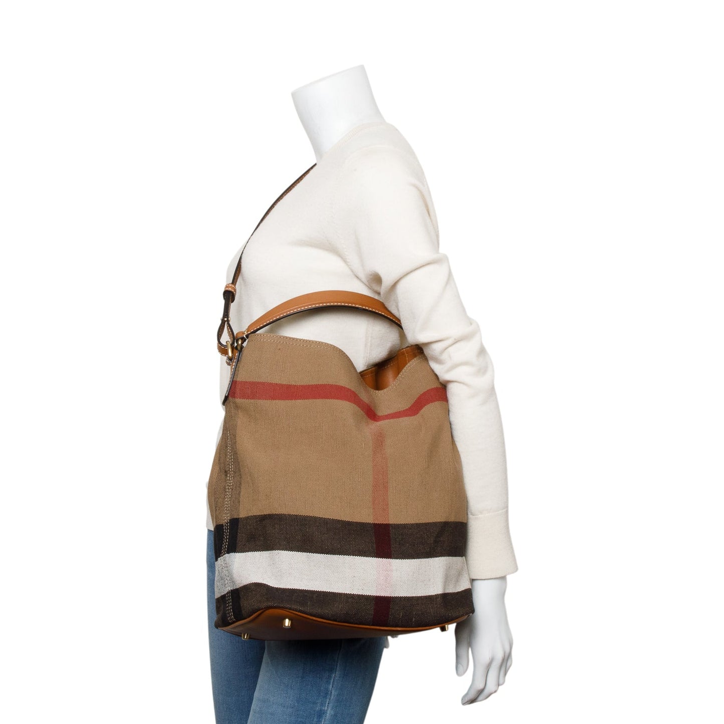 Burberry Mega Check Medium Ashby Hobo Bag