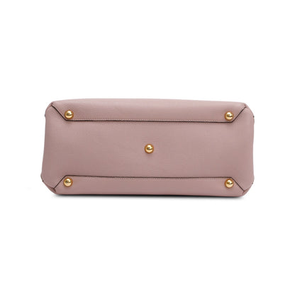 Burberry Pink Calfskin Leather House Check Medium Banner Tote