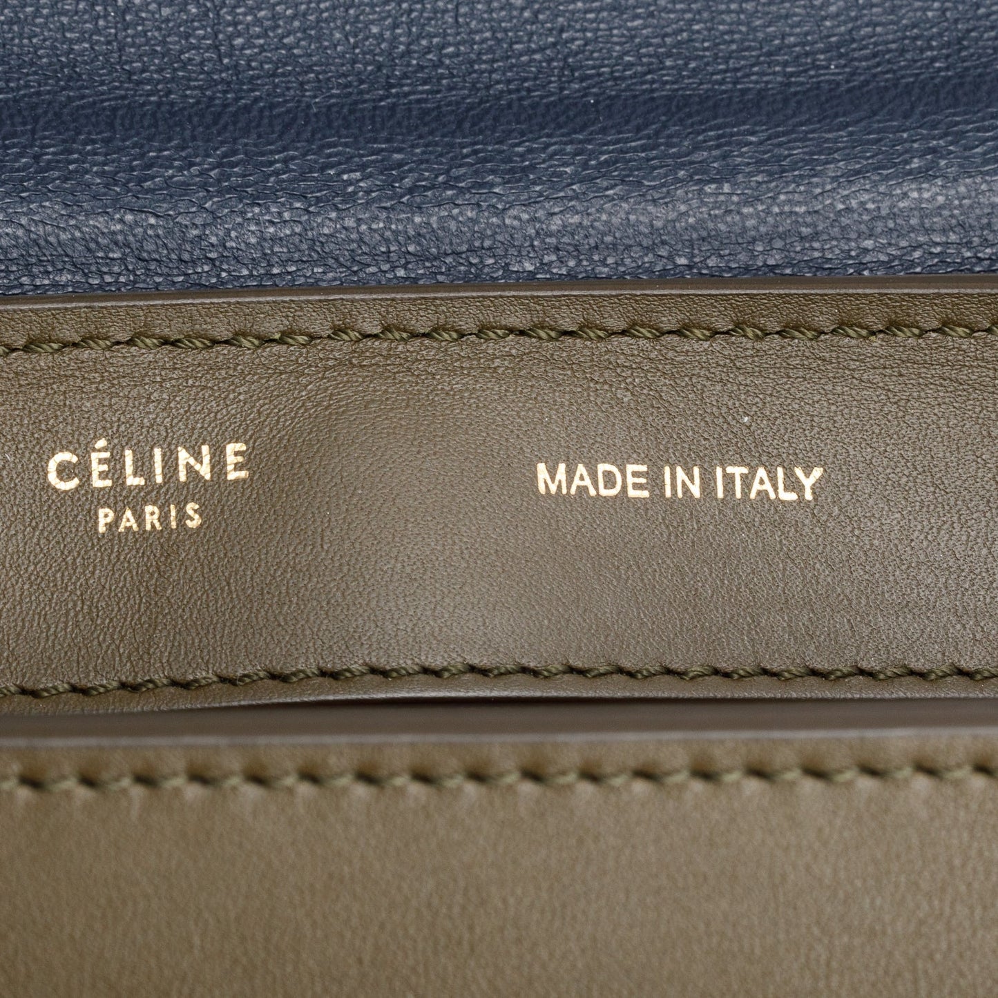 Celine Tricolor Calfskin Leather and Suede Medium Trapeze Bag