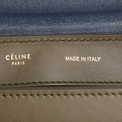 Celine Tricolor Calfskin Leather and Suede Medium Trapeze Bag