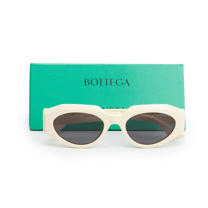 Bottega Veneta BV1031S Ivory Acetate Angle Hexagonal Sunglasses