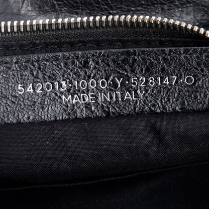 Balenciaga Black Arena Leather Classic Motocross Neo Lift Hip Bag