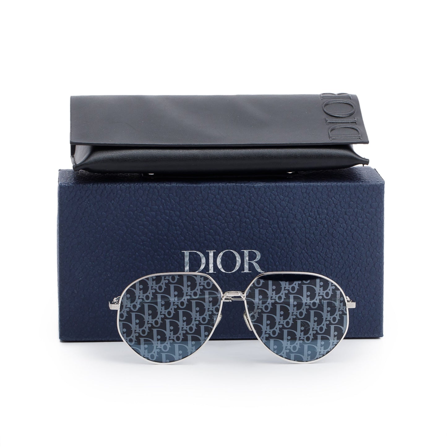Christian Dior Silver-Tone Metal CD Link A1U Sunglasses