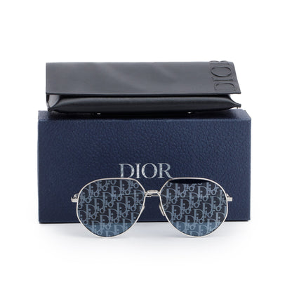Christian Dior Silver-Tone Metal CD Link A1U Sunglasses