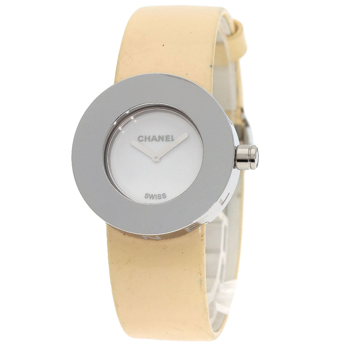 CHANEL Watches Quartz H0580 Stainless Steel, Enamel Silver La Ronde white dial Women
