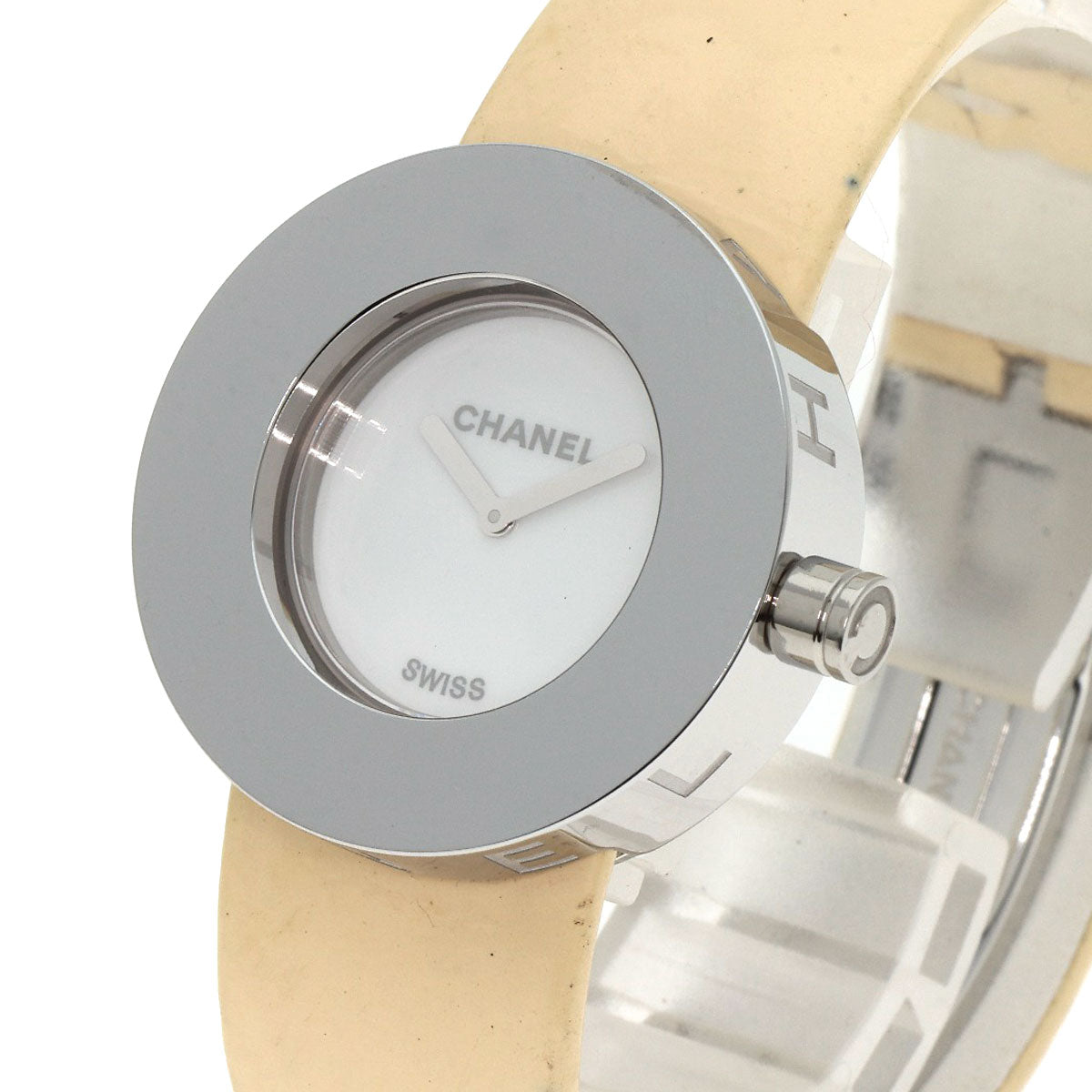 CHANEL Watches Quartz H0580 Stainless Steel, Enamel Silver La Ronde white dial Women