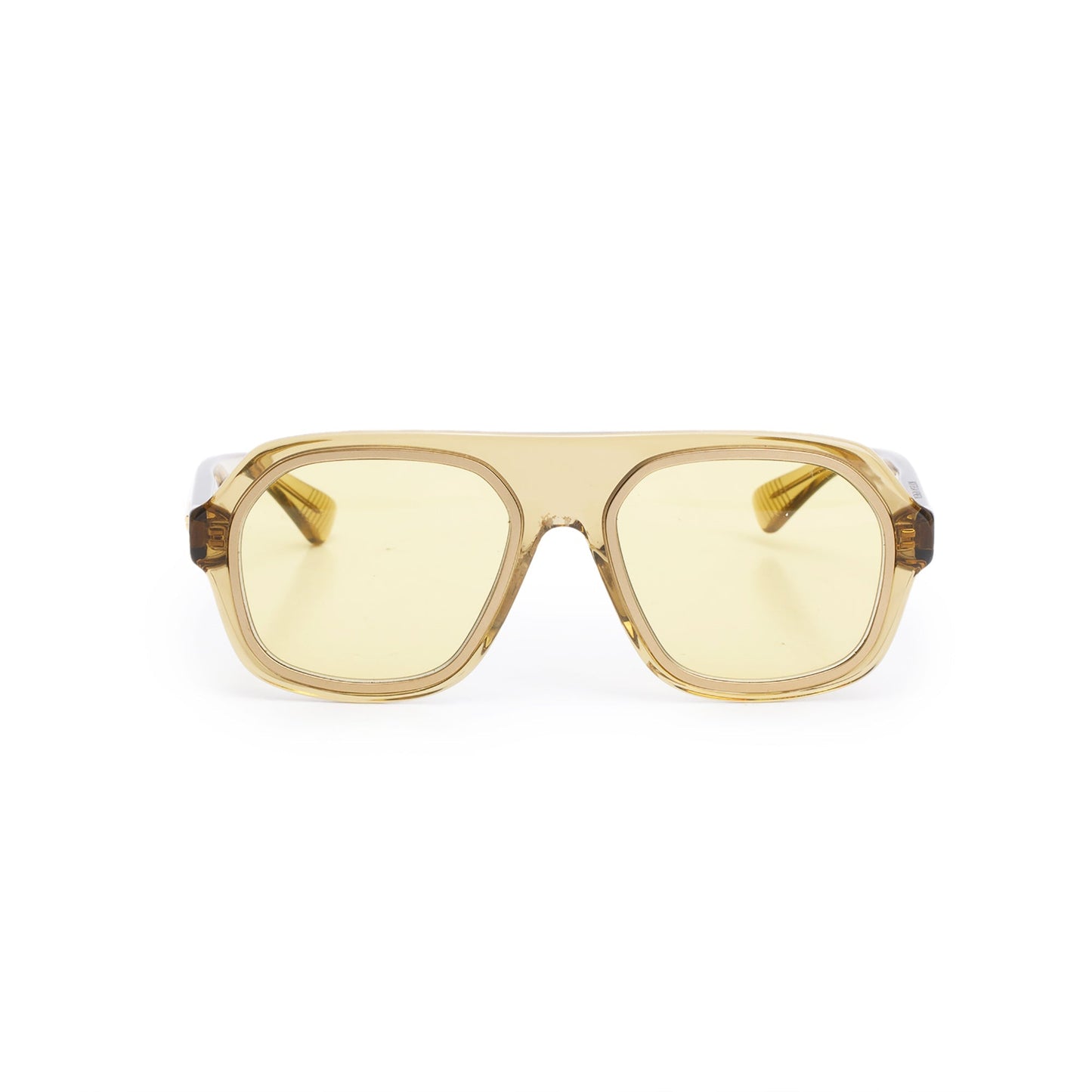 Bottega Veneta BV1217S Brown Transparent Acetate Square Sunglasses