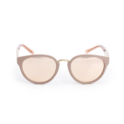 Burberry B 4249 Beige Acetate Check Trim Cat-Eye Mirrored Sunglasses