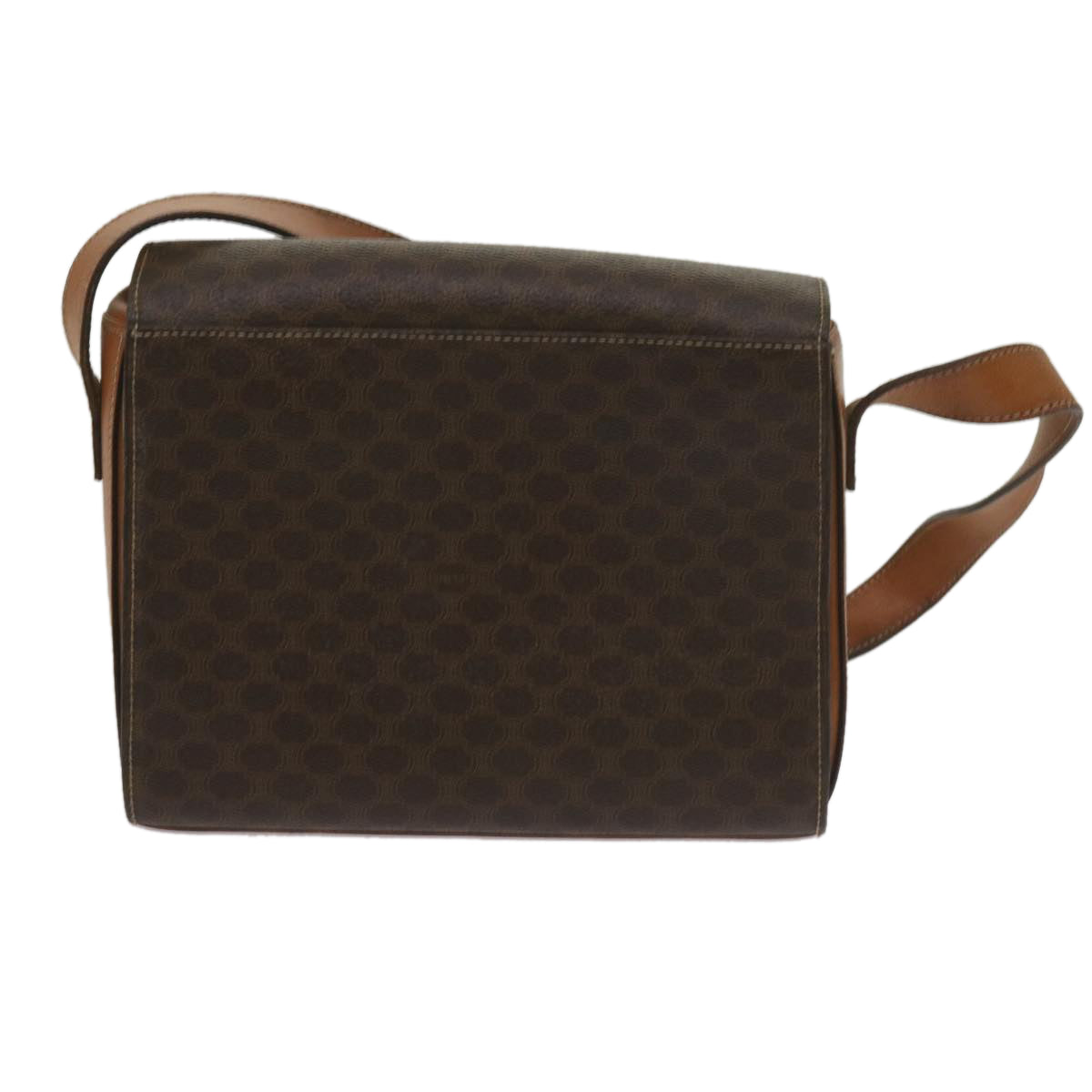 Luxury CELINE Macadam Canvas Shoulder Bag PVC Leather Brown  60985