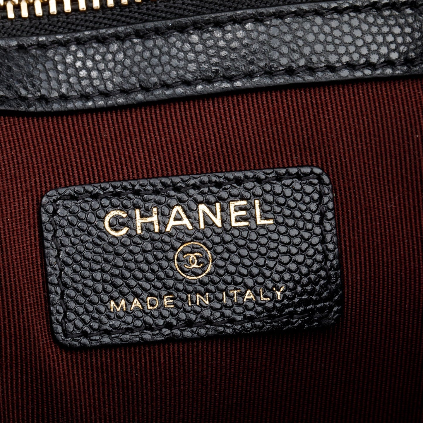 Chanel Black Quilted Caviar Leather Medium O-Case Clutch