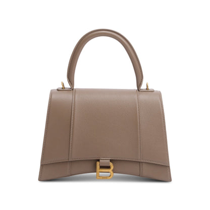 Balenciaga Beige Grained Leather Medium Hourglass Top Handle Bag