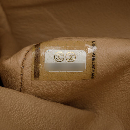 Chanel Beige Quilted Caviar Leather Classic Medium Double Flap Bag