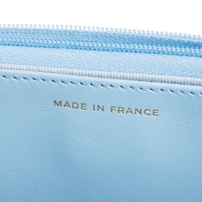 Chanel Turquoise Quilted Caviar Leather Classic Wallet on Chain